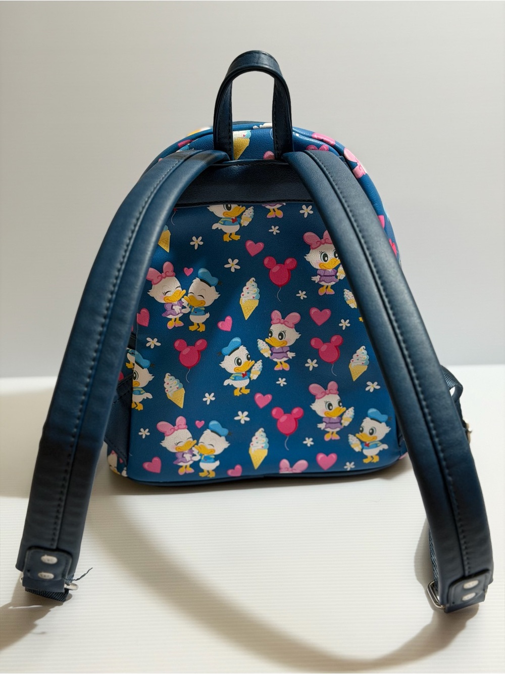 Disney Parks Loungefly Donald & Daisy Ice Cream Mini Backpack READ FLAW INFO - Picture 3 of 17